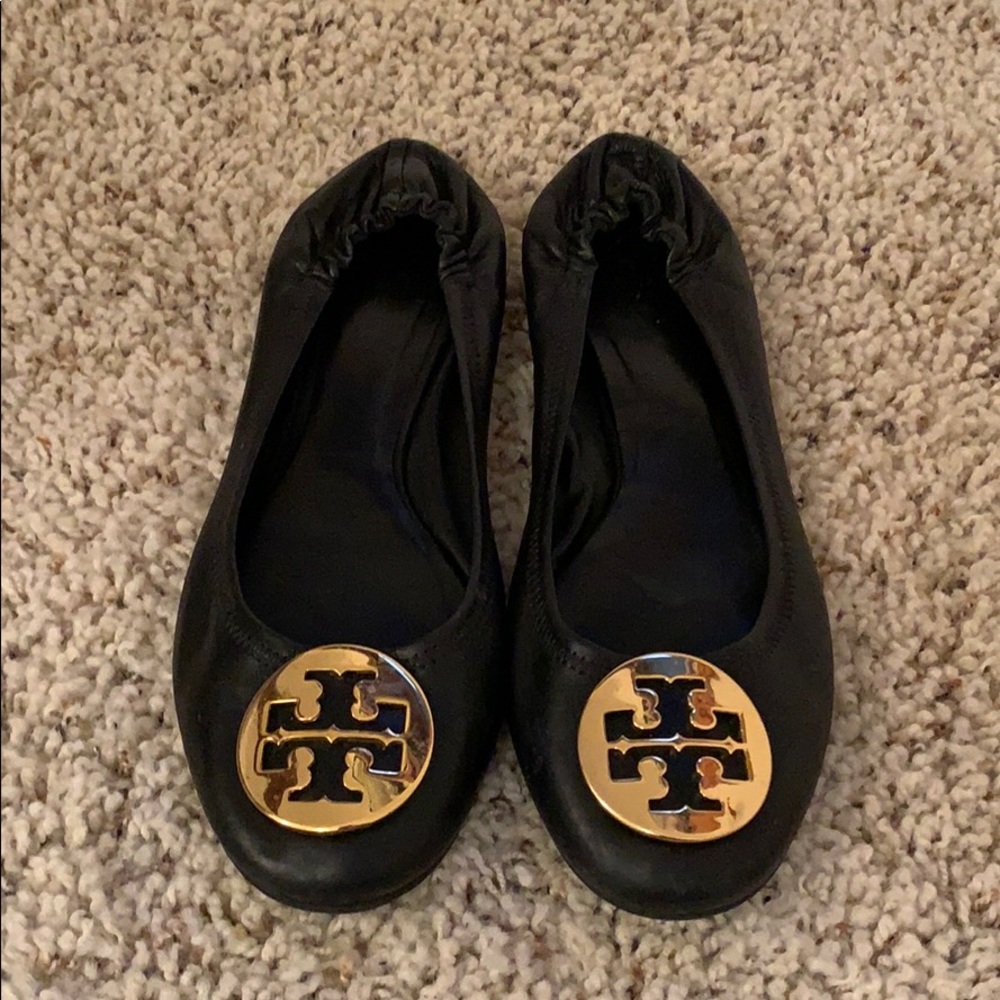 Tory Burch Reva Black Ballet Flats